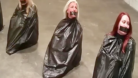 4 Girls Trash Bagged