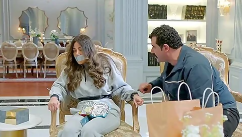 Egyptian Girl Chair Tied And Gagged