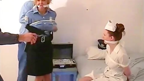 Nurse And Cop Captured, Bound And Gagged